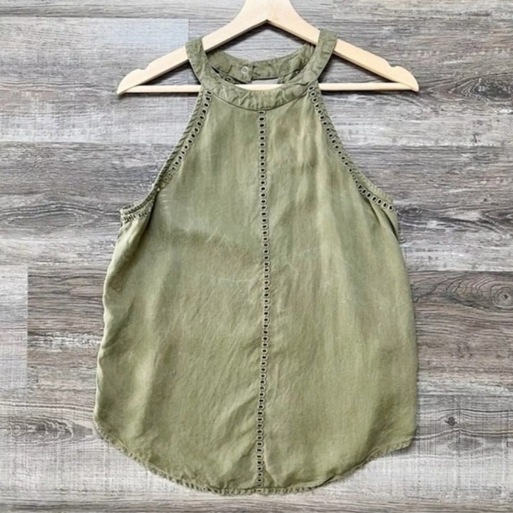 Olive Green Sleeveless Women's Top